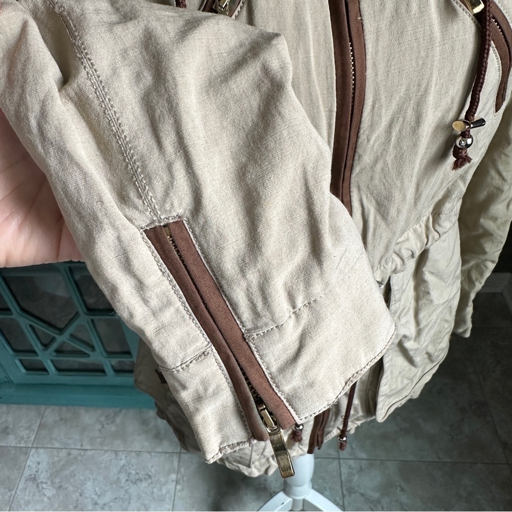 Zara Utility Military Equestrian Jacket Tan Size Small - Picture 9 of 15